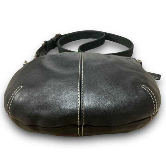 Vintage Y2K Coach Black Leather Crossbody Bag w/ Adjustable Strap - Picture 2 of 10